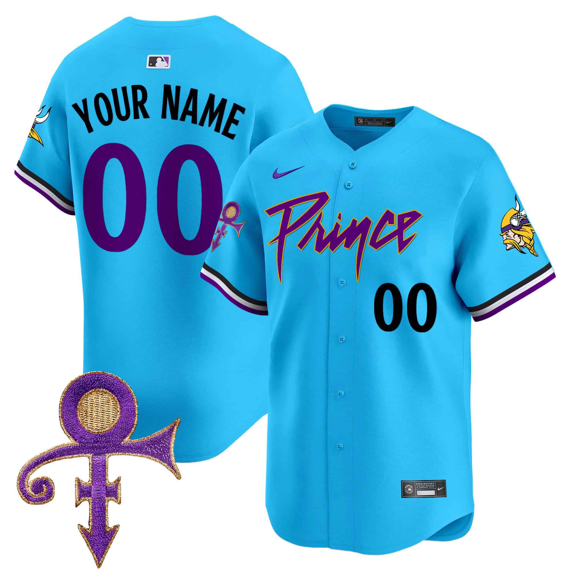 Men Minnesota Vikings Light Blue 2024 Nike Prince Patch Vapor Premier Limited Custom NFL Jersey->customized nfl jersey->Custom Jersey